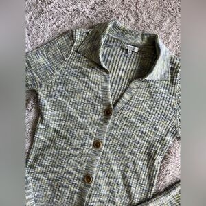 Women's Green Cardigan Sweater